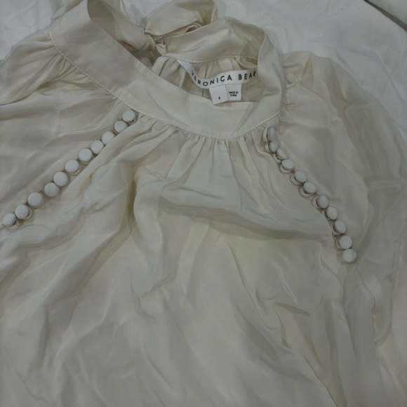 Veronica Beard Cream Blouse with Buttons - Picture 2 of 4